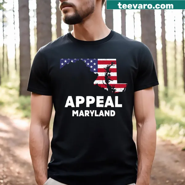 Vintage distressed USA flag t-shirt themed for Appeal, Maryland