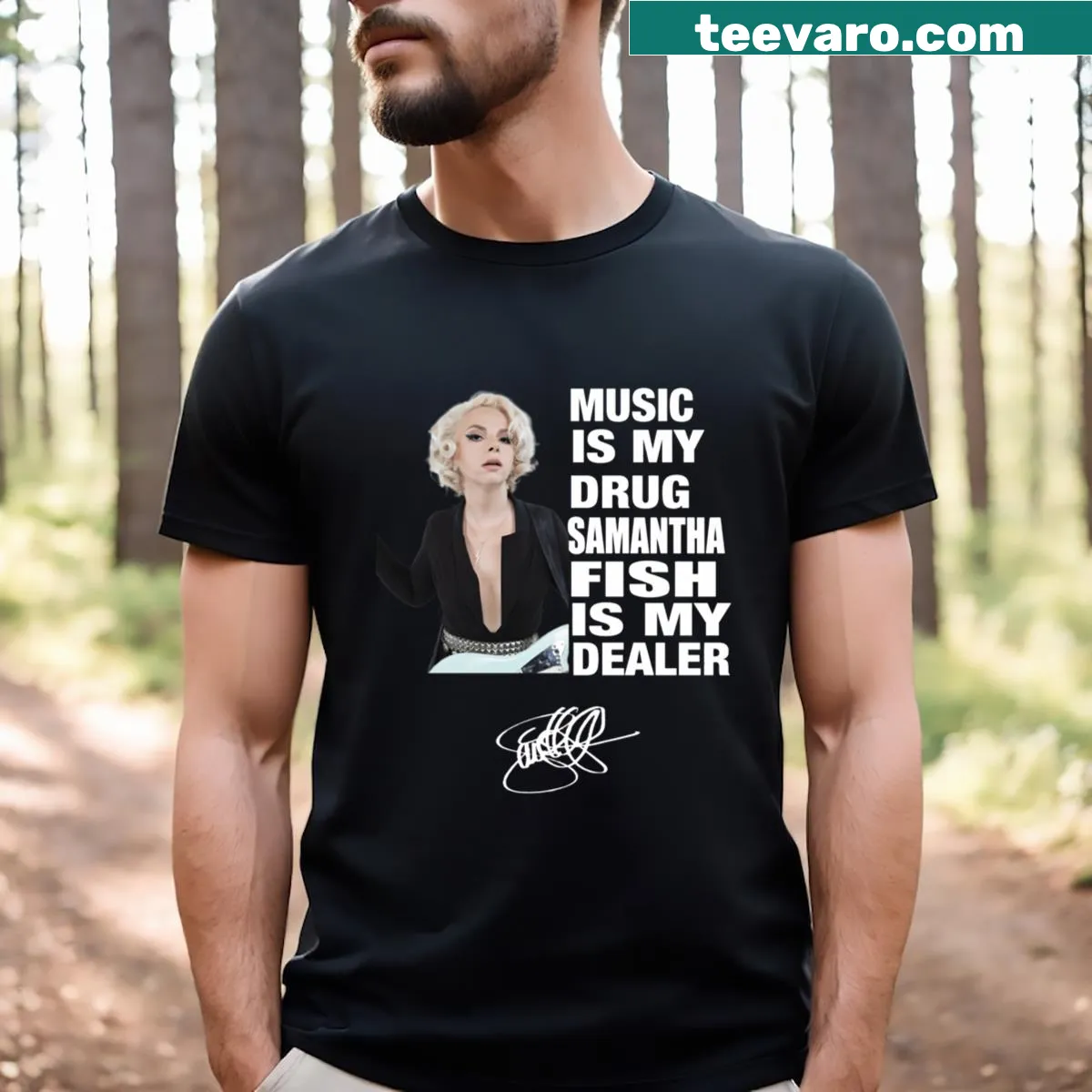 Funny fishing-themed shirt with the text 'Fish Is My Dealer' — on a men's t-shirt