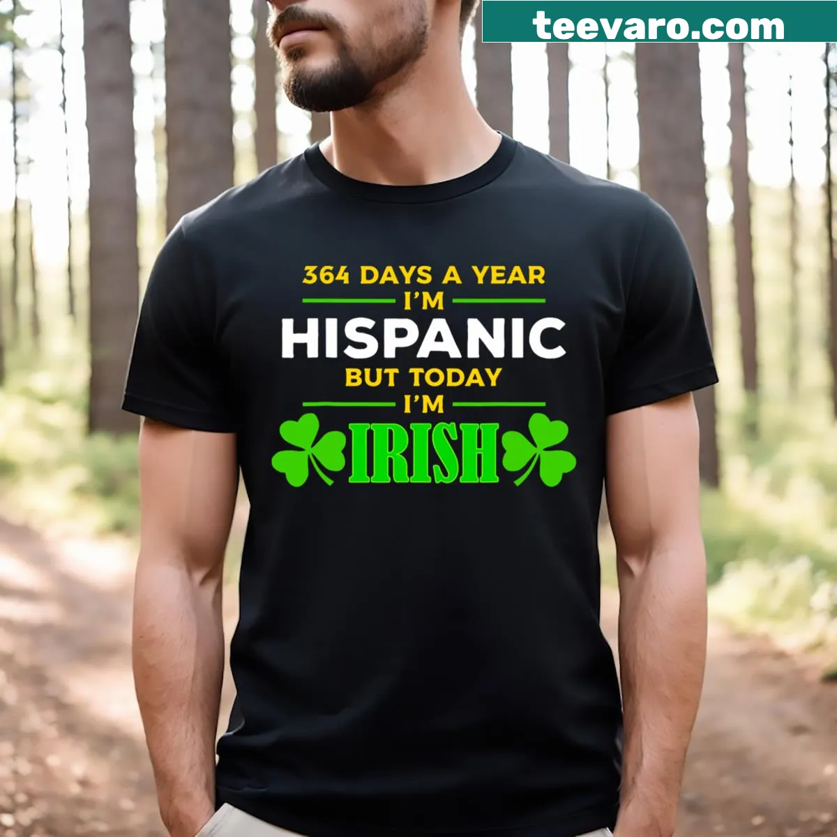 Funny St. Patrick's Day t-shirt with Today I'm Irish text — on a men's t-shirt