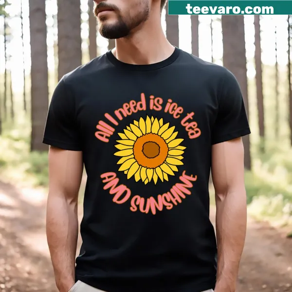 T-shirt featuring graphics of ice tea and sunshine