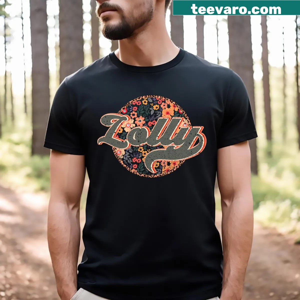 Illustrated vintage floral design for Mother's Day t-shirt — on a men's t-shirt