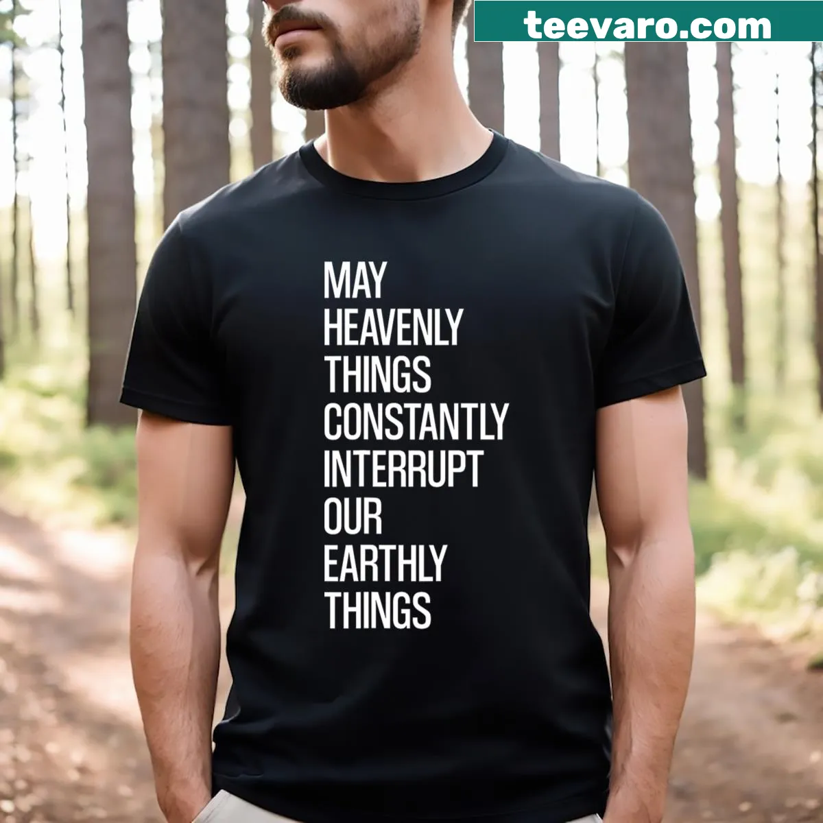 Inspirational typography t-shirt with a spiritual message — on a men's t-shirt