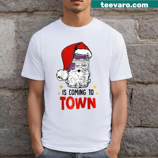 Nurse-themed Christmas t-shirt with a humorous graphic