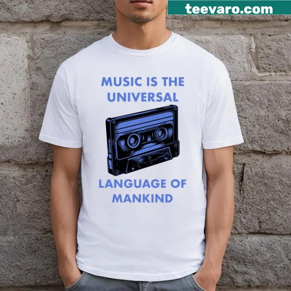 T-shirt featuring 'Music Language Of Mankind' design