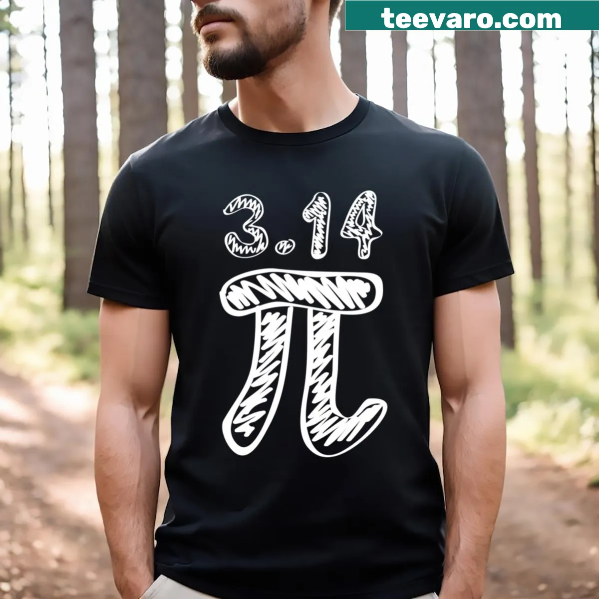 Math-themed T-shirt with Pi symbol and text — on a men's t-shirt