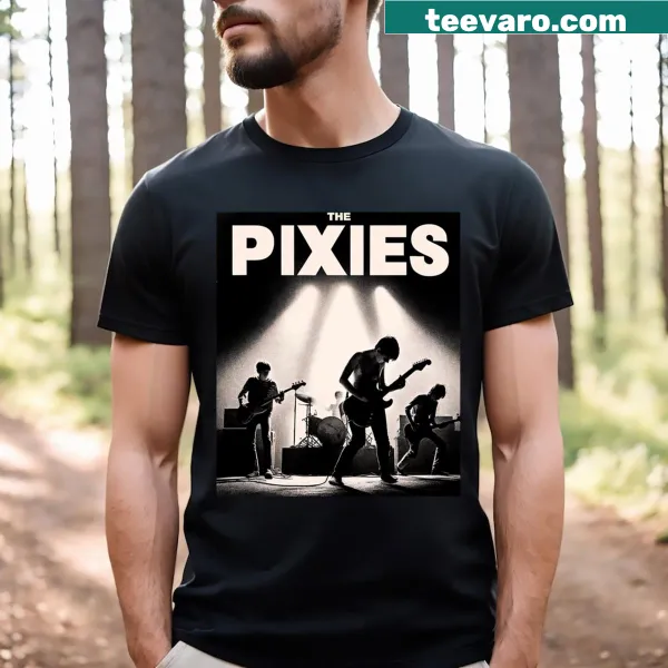 Illustrative T-shirt featuring Pixies band design