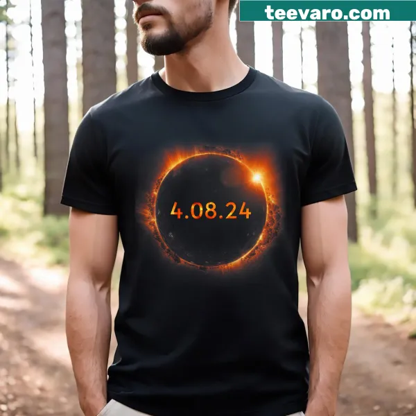 T-shirt celebrating the Total Solar Eclipse 2024 with a celestial graphic