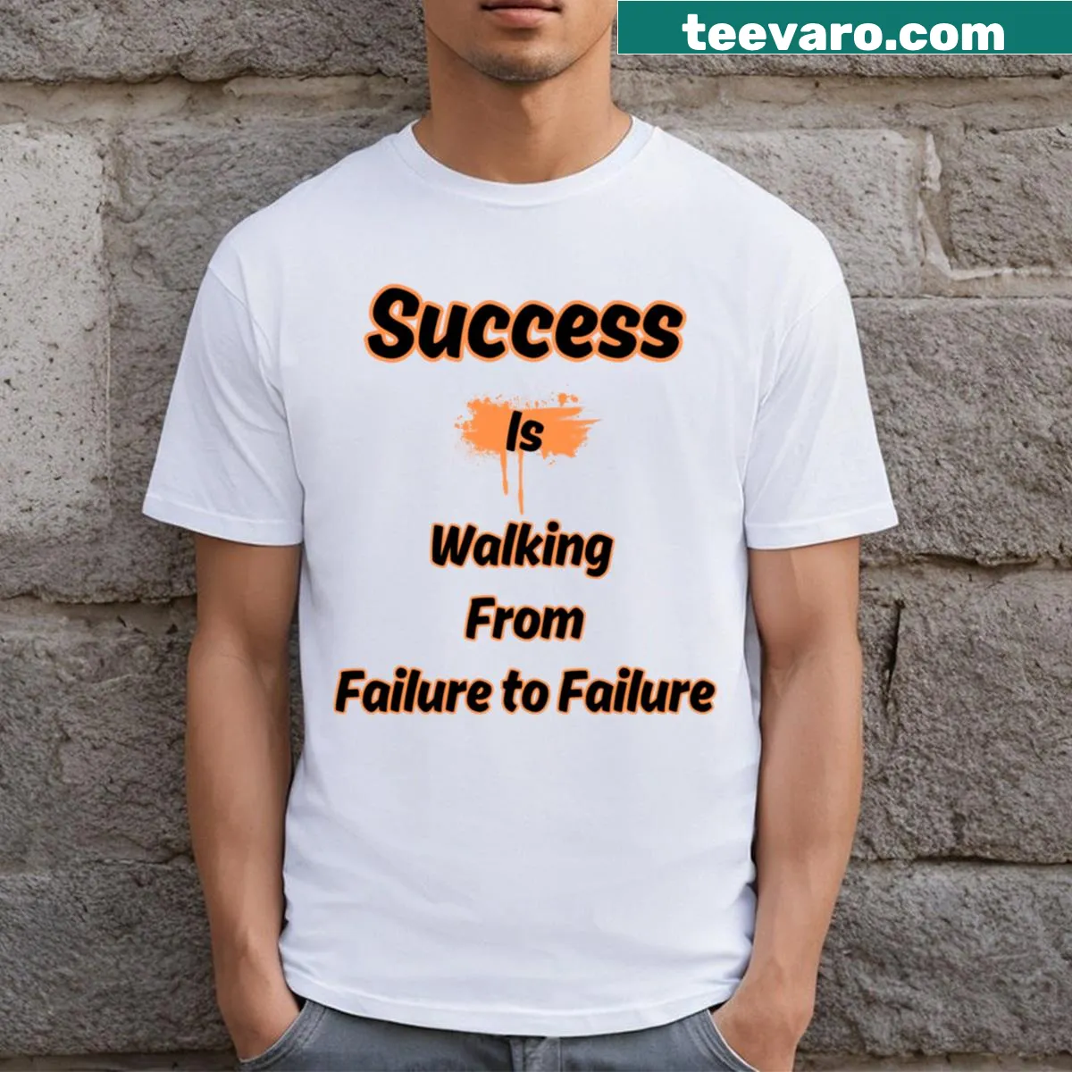 Inspirational t-shirt featuring a motivational success quote — on a men's t-shirt