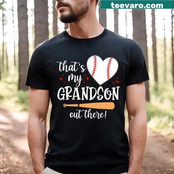 Cute baseball-themed T-shirt for grandmas with grandson pride.