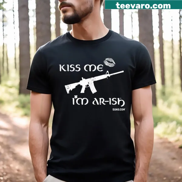 Playful St. Patrick's Day t-shirt with the phrase Kiss Me I'm Arish