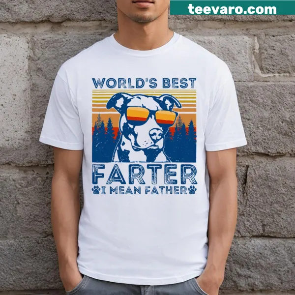 Funny T-shirt for dads with 'World's Best Farter I Mean Father' text