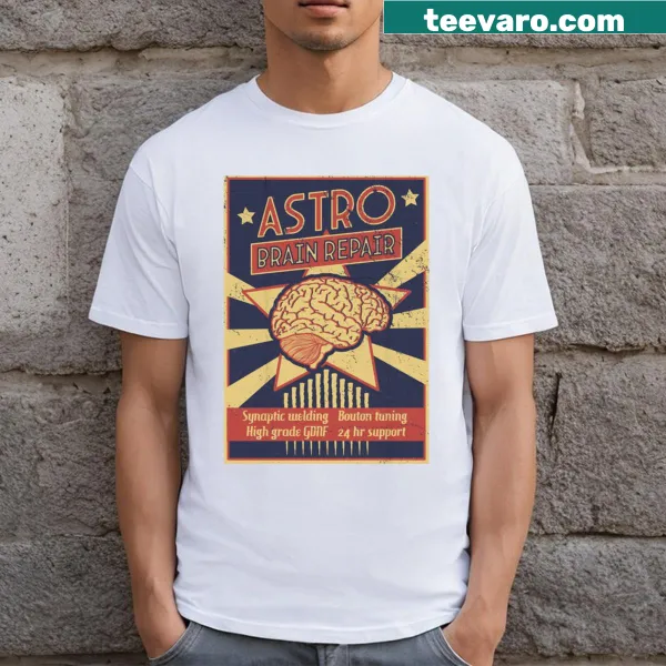 Astrological-themed brain repair t-shirt design