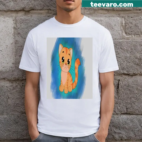 Cute kitten illustration on a funny T-shirt for cat lovers