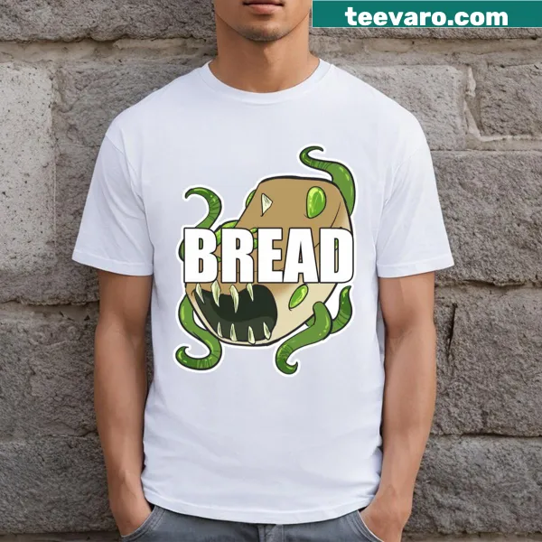 Charming graphic of various bread types on a casual T-shirt