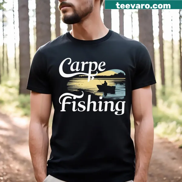 Illustration of a serene lake scene on t-shirt