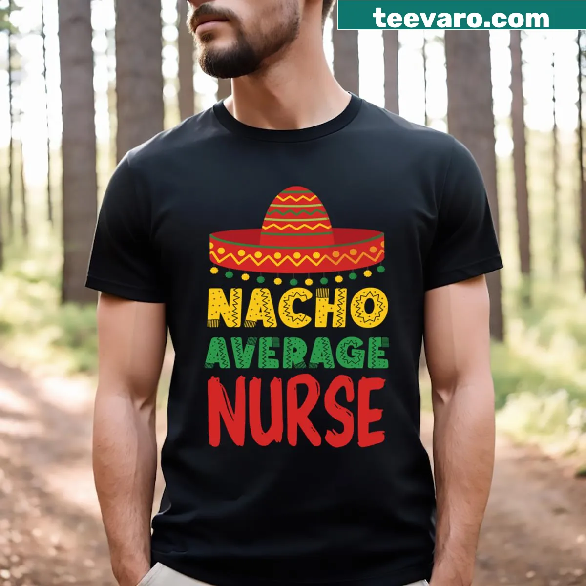 Funny Cinco de Mayo T-shirt for nurses with playful text — on a men's t-shirt