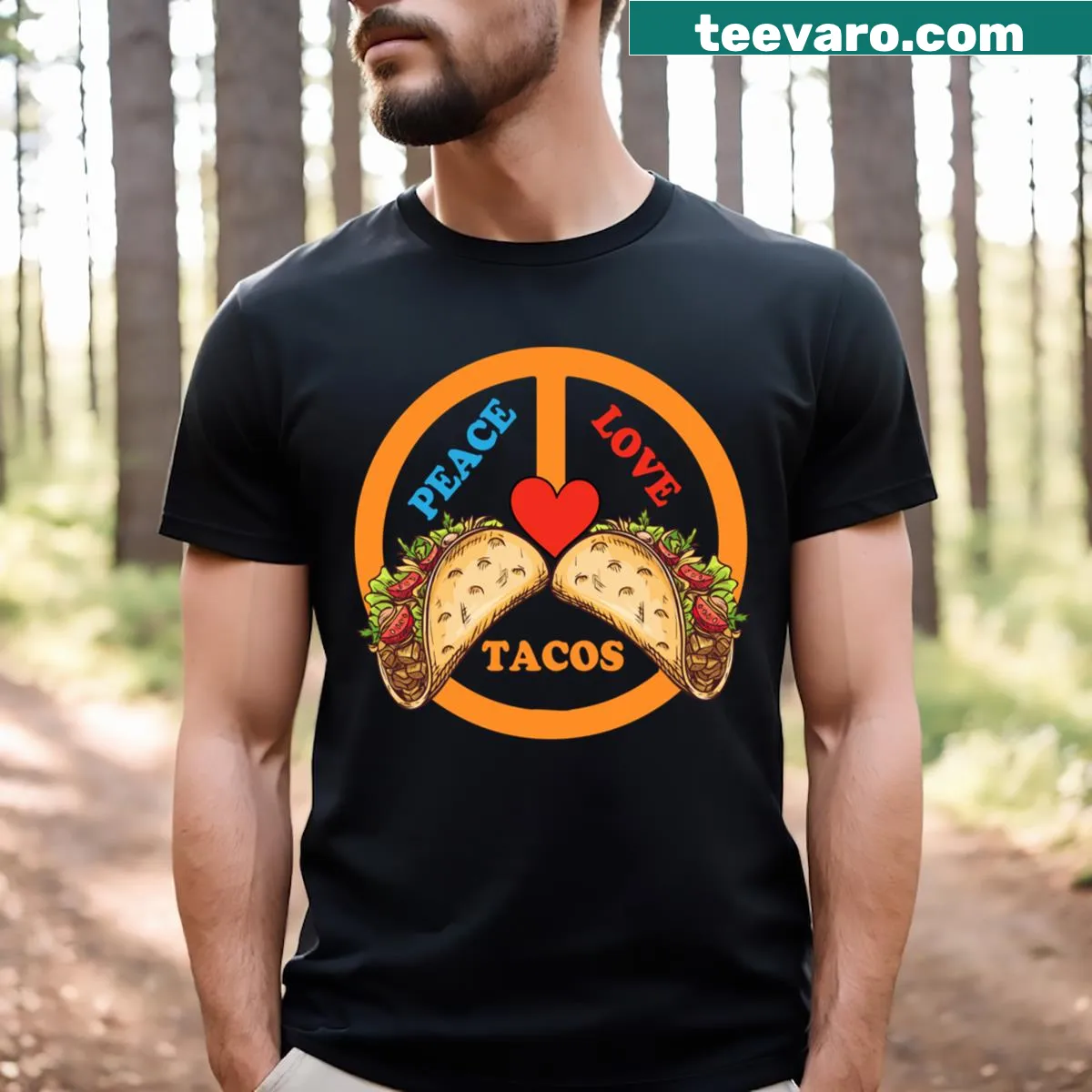 Cheerful taco-themed t-shirt celebrating Cinco de Mayo — on a men's t-shirt