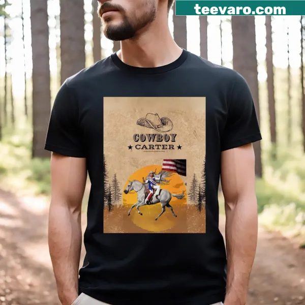 Illustration of Cowboy Carter ready for adventure on an Active T-shirt
