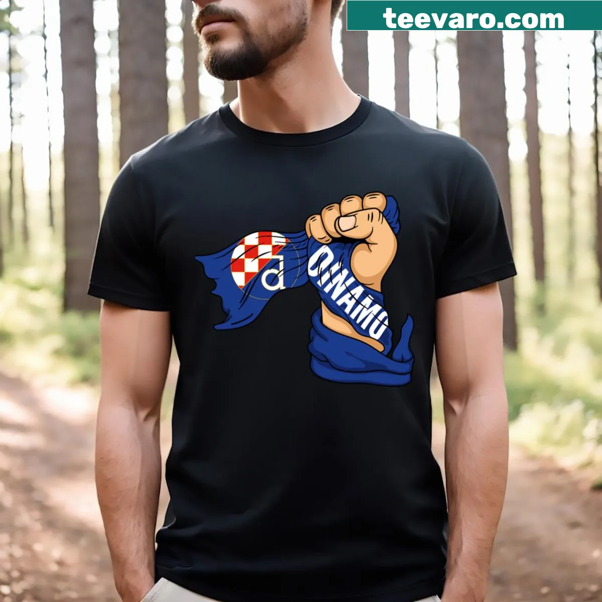 Dinamo Zagreb football t-shirt with team logo and graphic design — on a men's t-shirt