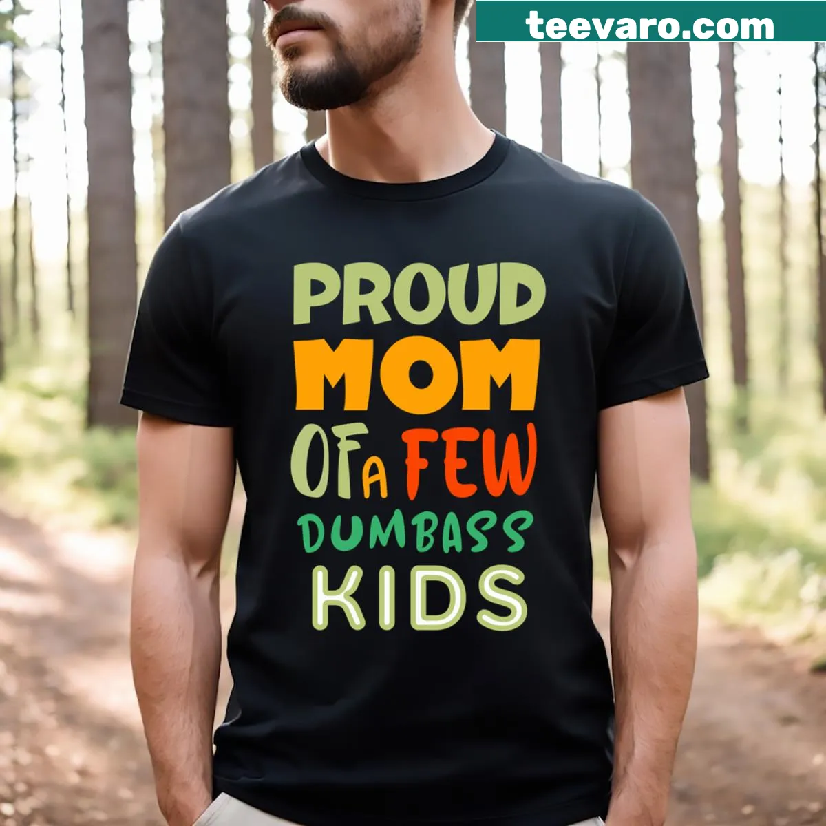 Humorous T-shirt for moms with text about kids — on a men's t-shirt