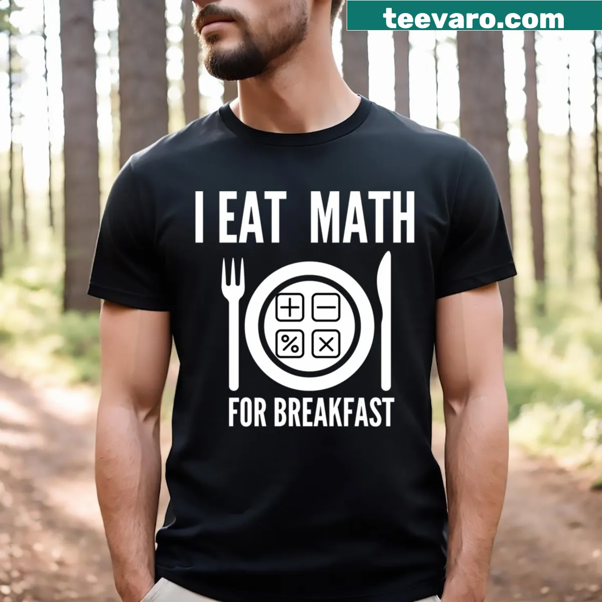Humorous teacher T-shirt with math slogan — on a men's t-shirt