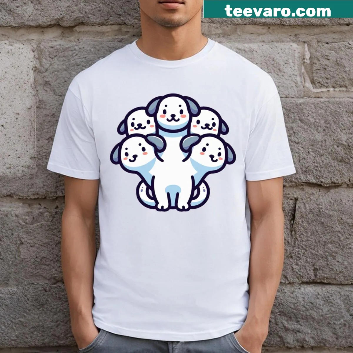 Charming illustration of a dog on a casual t-shirt — on a men's t-shirt