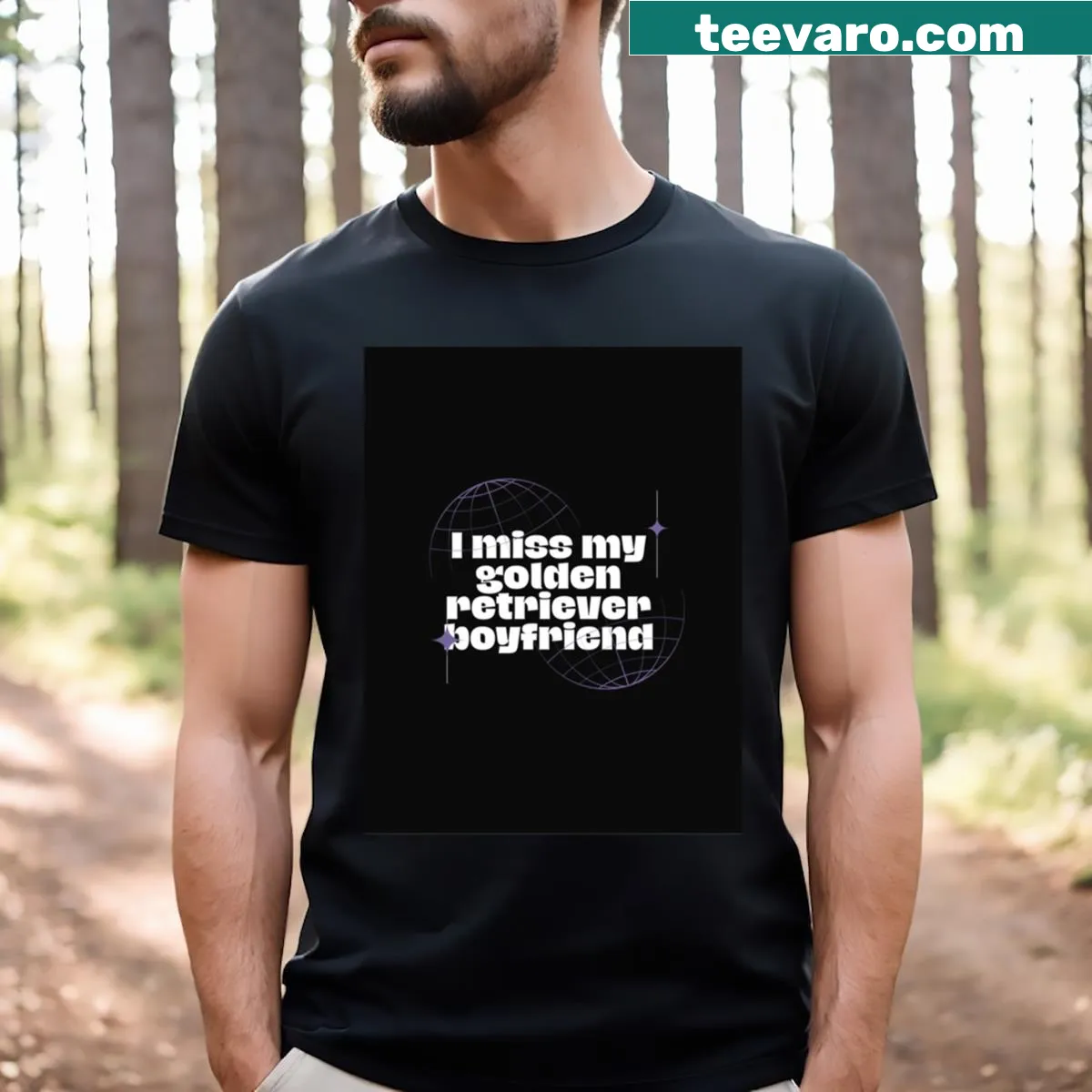 Nostalgic t-shirt featuring text about missing a Golden Retriever — on a men's t-shirt