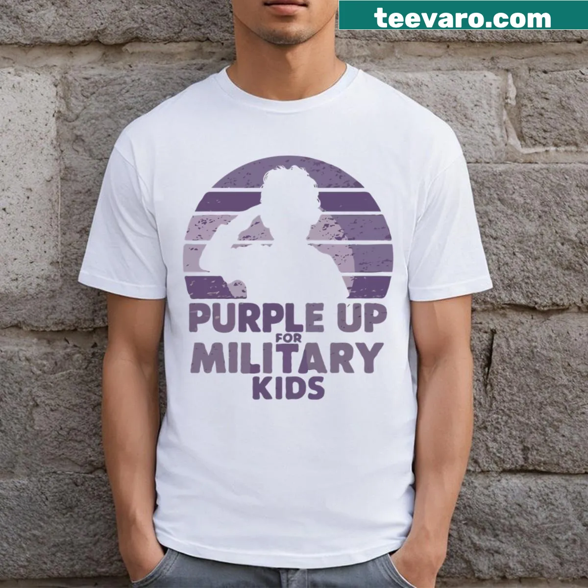 Colorful t-shirt with text for Military Kids Day — on a men's t-shirt