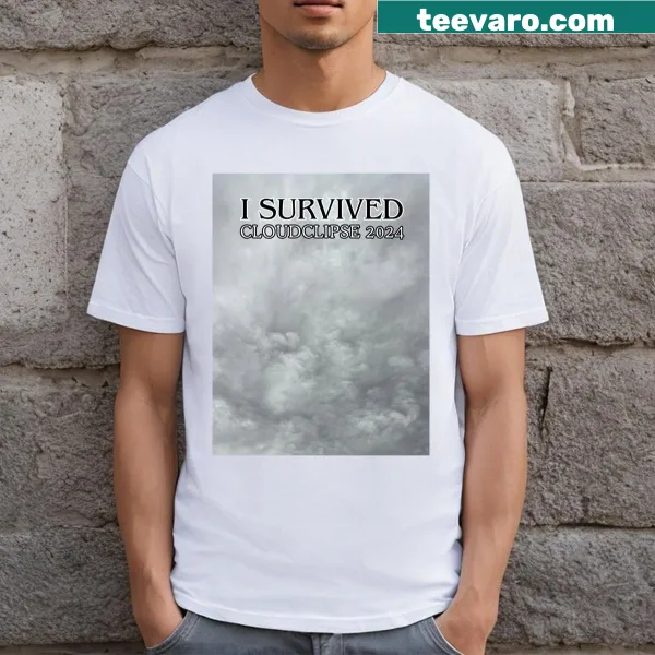 Comical graphic T-shirt about surviving the 2024 eclipse