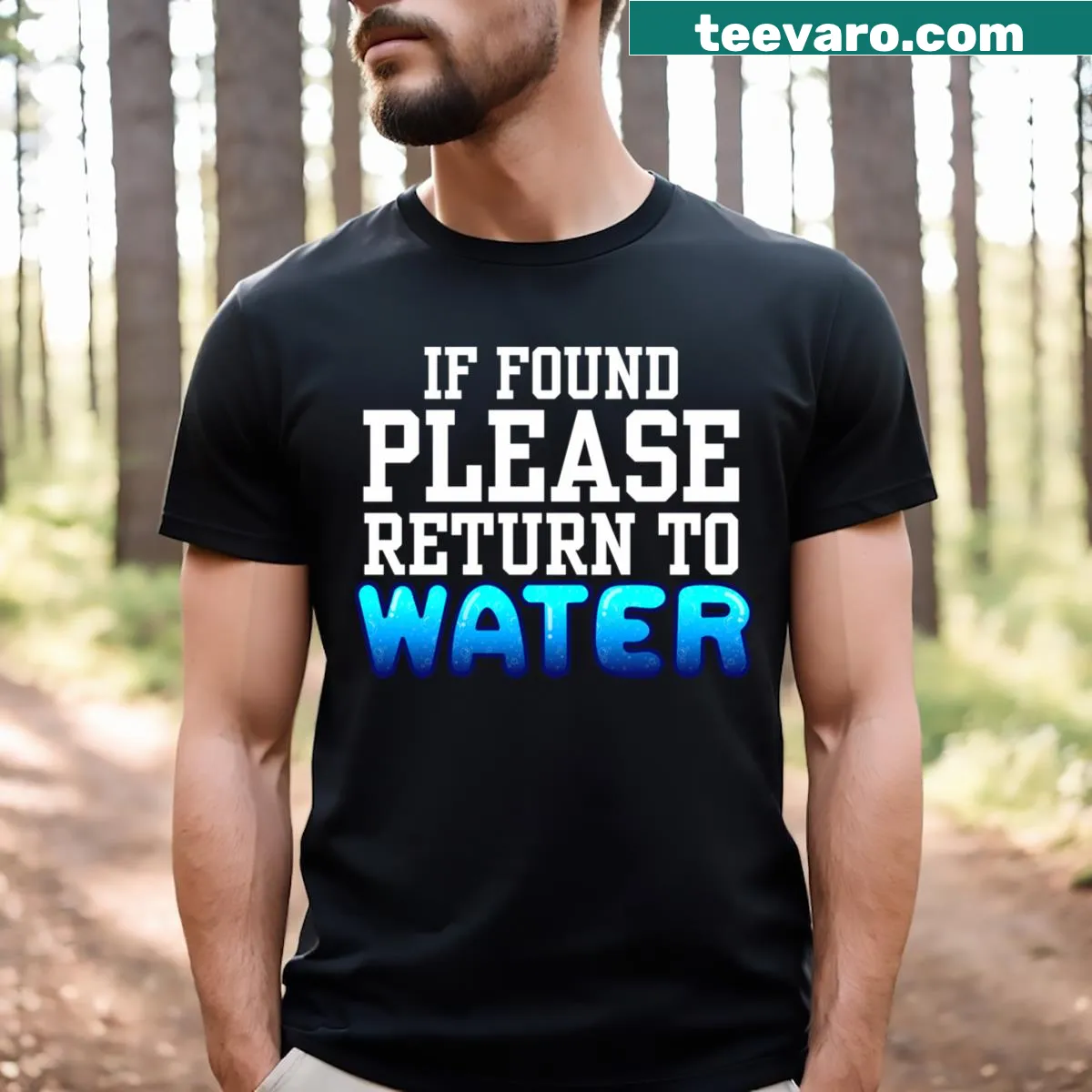 Funny t-shirt with a swim team return message. — on a men's t-shirt