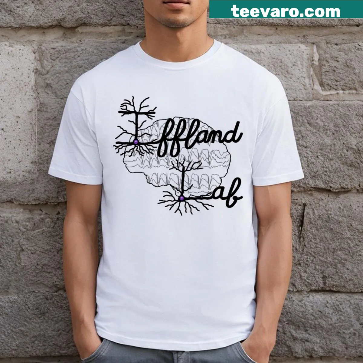 Iffland Lab logo t-shirt for students and researchers — on a men's t-shirt