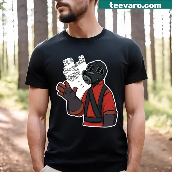 Active t-shirt with humorous diagonal printed text