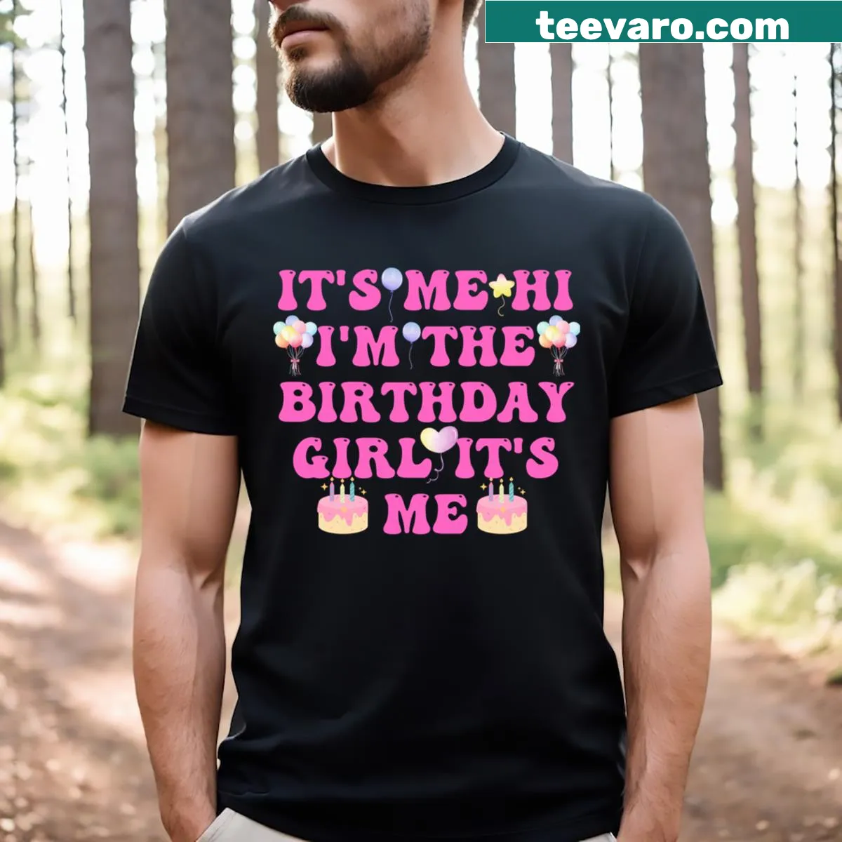 Funny birthday t-shirt with text for the birthday girl — on a men's t-shirt