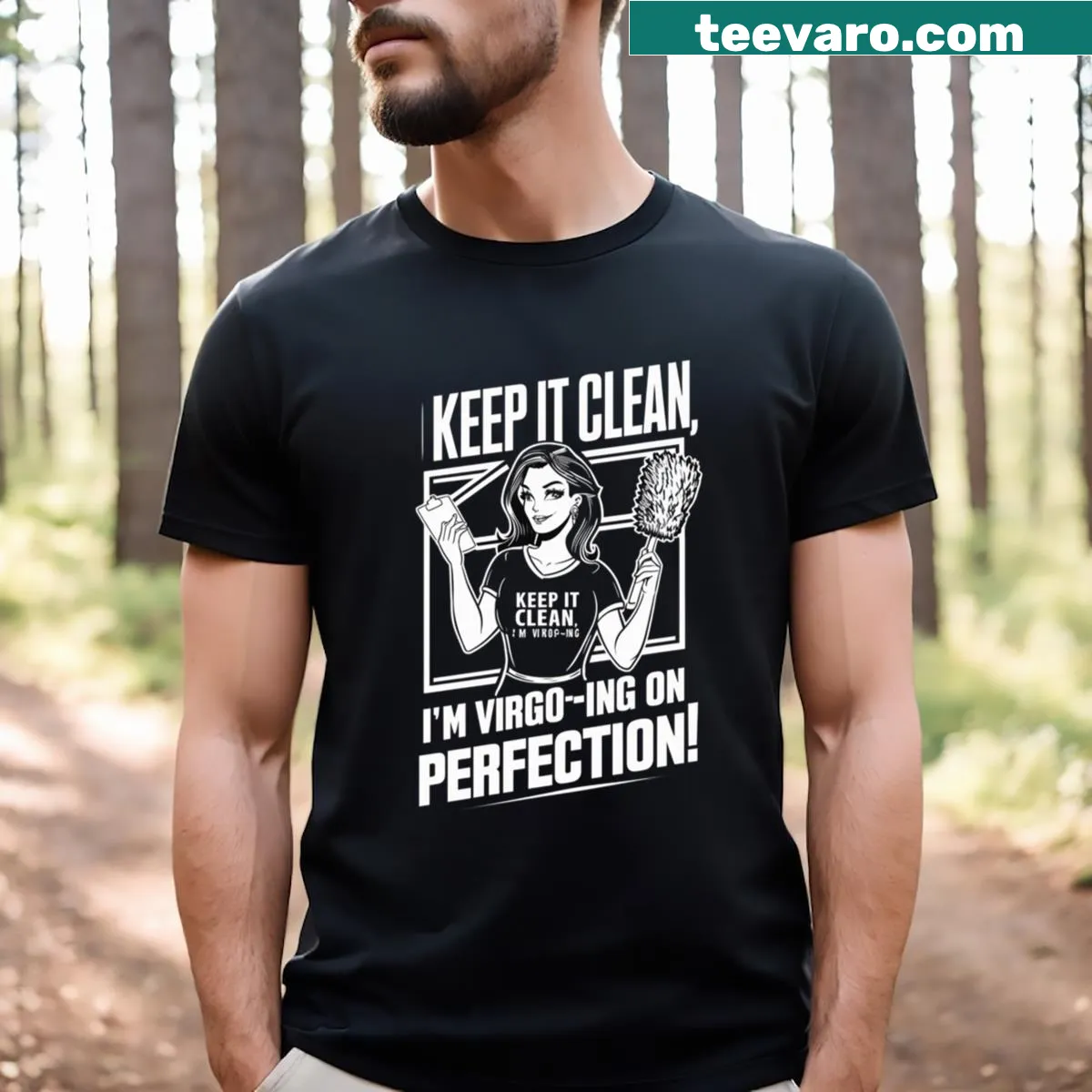 Funny Virgo-themed T-shirt with playful phrase design — on a men's t-shirt