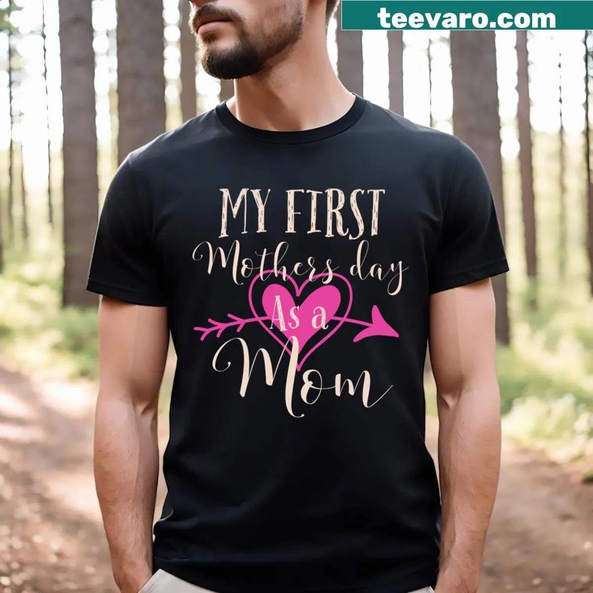 My First Mother's Day as a Mom typography T-shirt — on a men's t-shirt