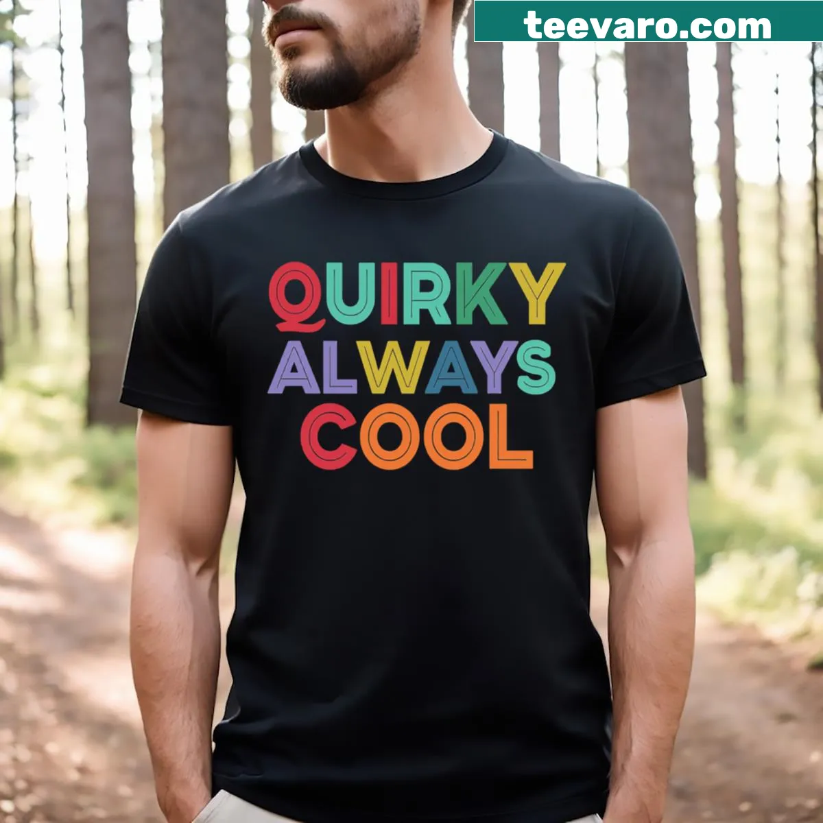 Funny t-shirt with quirky typography design — on a men's t-shirt