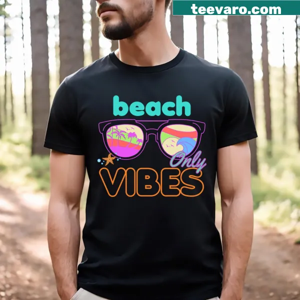 Playful beach-themed T-shirt with fun text and graphics