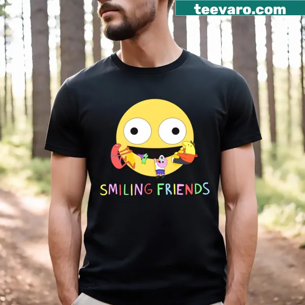 T-shirt featuring the logo of Smiling Friends