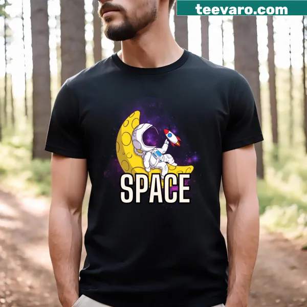 Inspirational T-shirt with the phrase 'Space To The Moon' printed on it