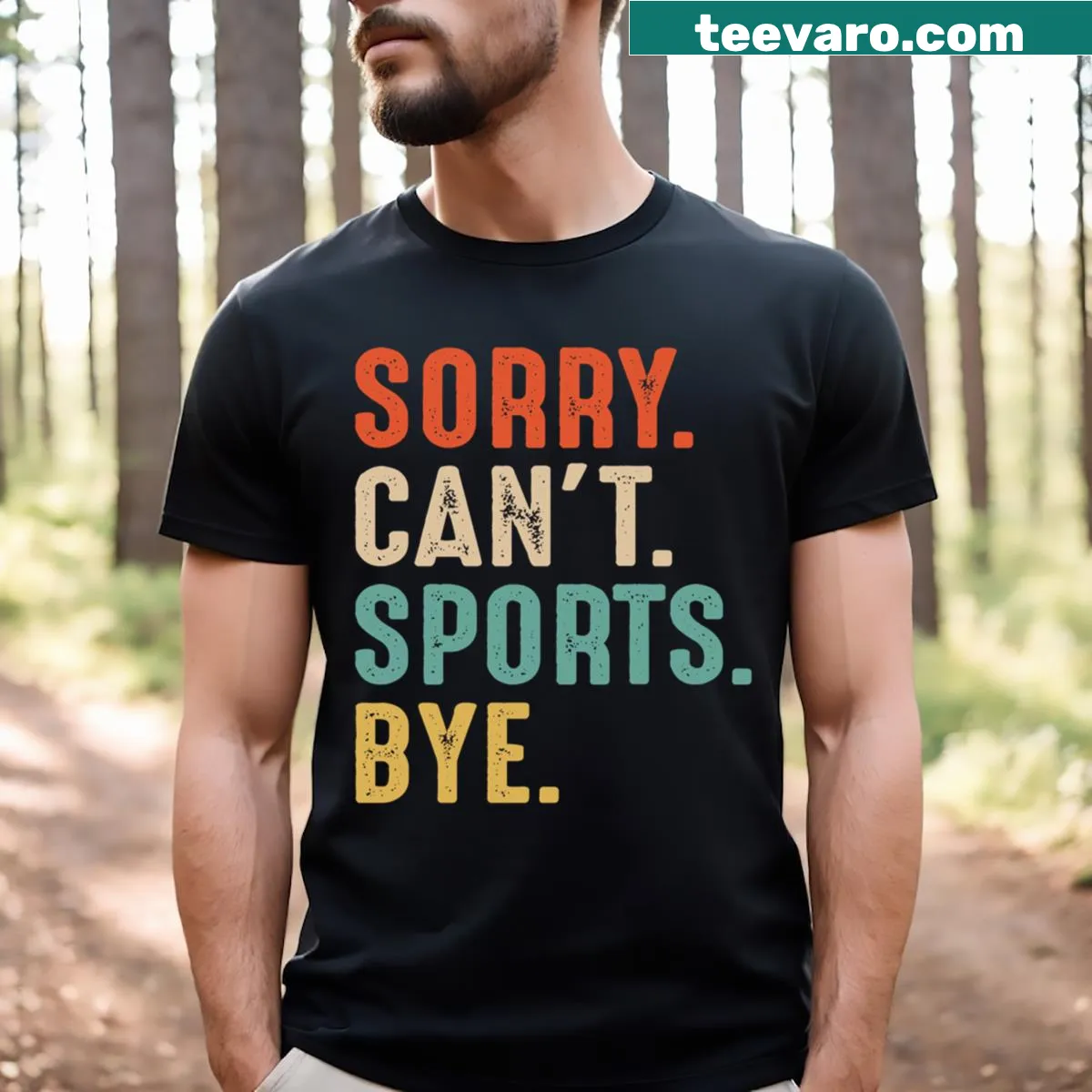 Funny T-shirt featuring humorous sports-themed text — on a men's t-shirt