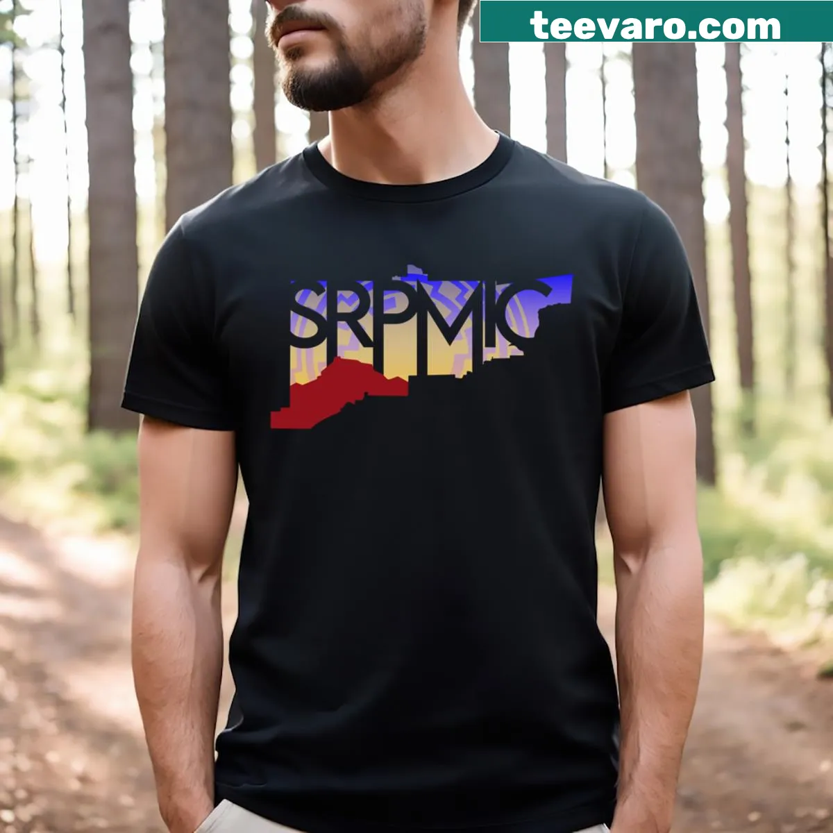 Illustrative map design on a T-shirt for travel enthusiasts — on a men's t-shirt