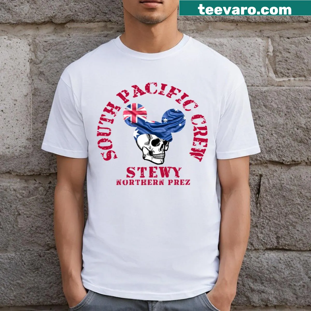 Illustration of Stewy character on T-shirt — on a men's t-shirt