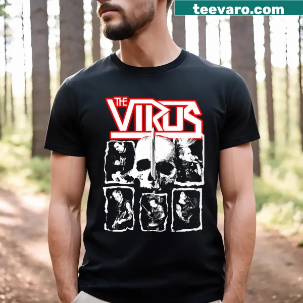 Science-themed T-shirt featuring virus-inspired graphic design