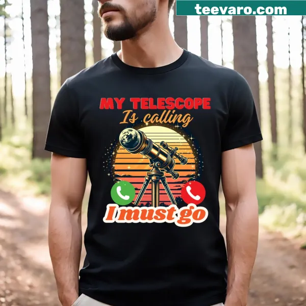 Vintage astronomy t-shirt featuring a telescope graphic and inspirational text