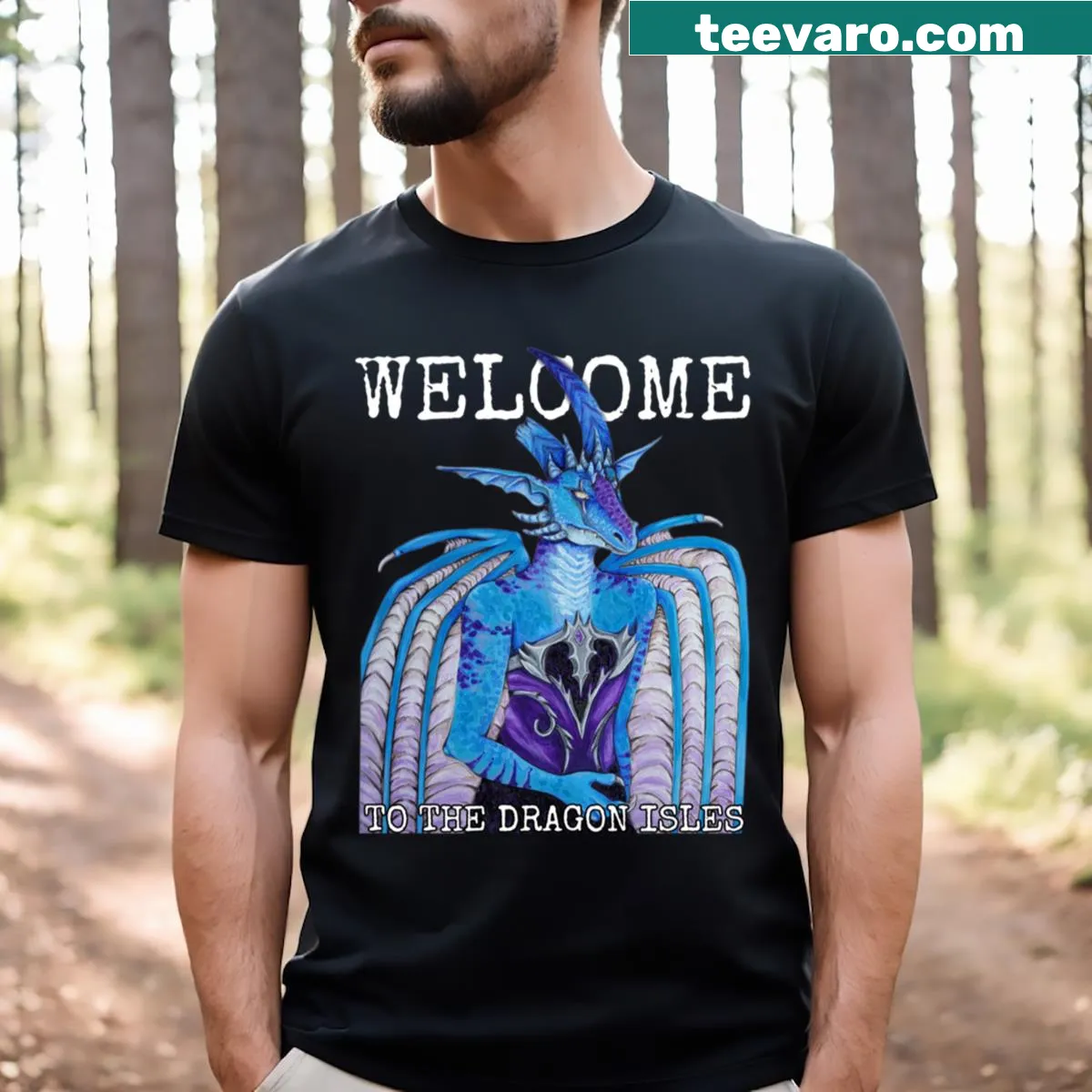 Adventurous graphic design on a T-shirt welcoming explorers — on a men's t-shirt