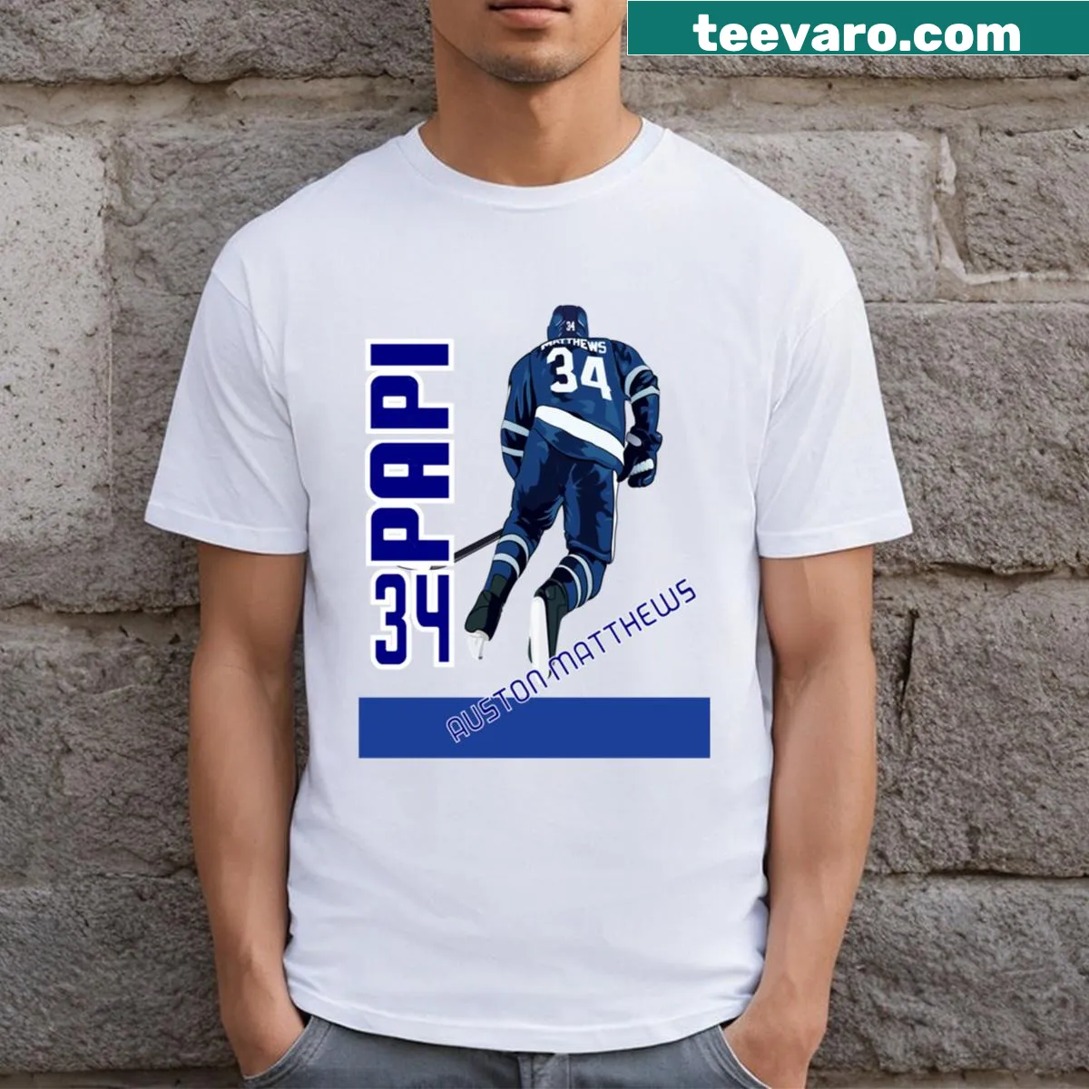 Toronto Maple Leafs T-shirt featuring Auston Matthews graphic — on a men's t-shirt