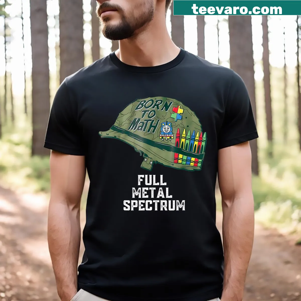 Funny T-shirt with 'Born to Math' text and math symbols — on a men's t-shirt