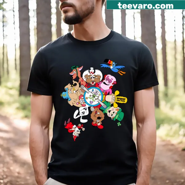 Illustrated T-shirt with breakfast-themed graphic and text