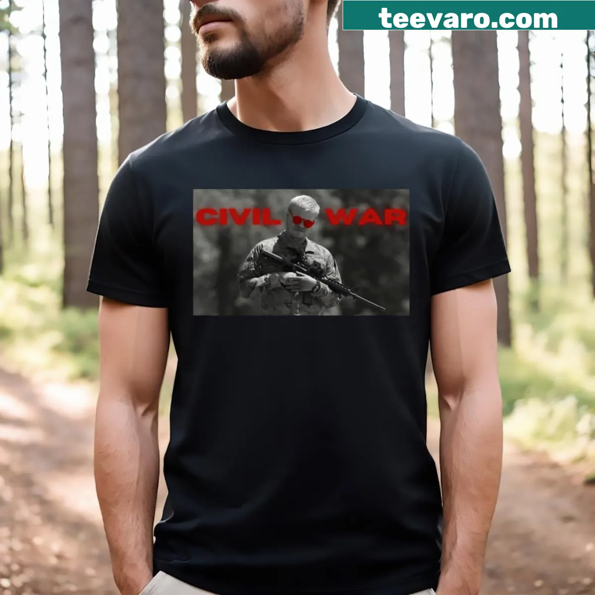 Civil War themed T-shirt with impactful graphic design — on a men's t-shirt