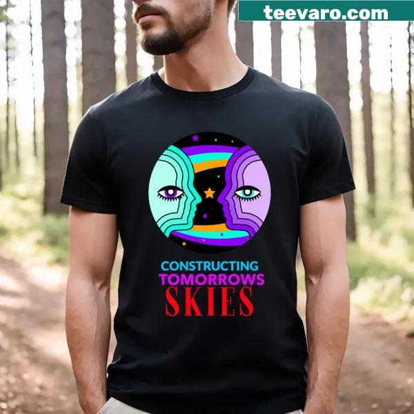 Inspirational T-shirt with 'Constructing Tomorrows Skies' text design